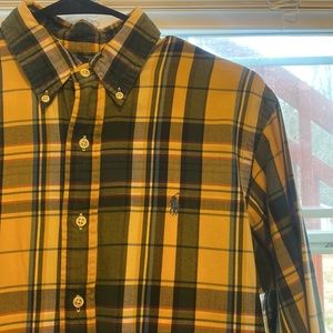 Yellow and Green Polo Dress Shirt